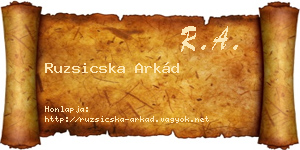 Ruzsicska Arkád névjegykártya