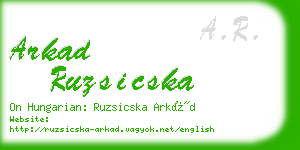 arkad ruzsicska business card